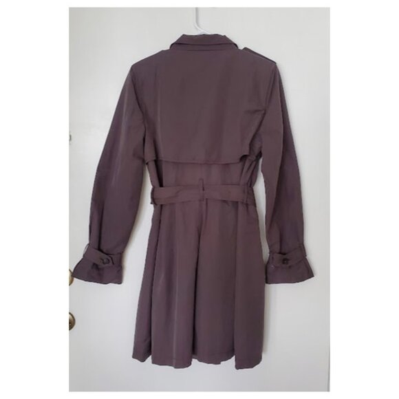 Gap Dark Gray Womens Double-Breasted Trench Coat Belt Waist & Pockets Size M - Picture 2 of 9